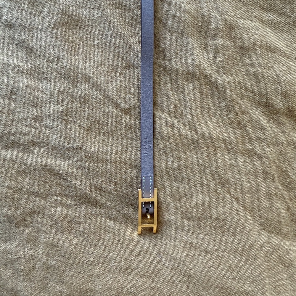 Hermes Behapi Triple Tour Leather Wrap Bracelet in Etoupe - Picture 9 of 10